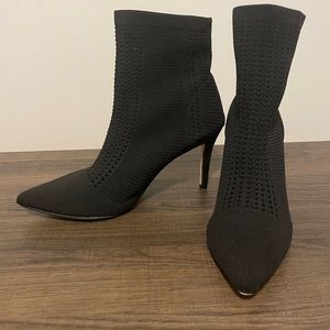Nicole Miller knit black sock boots
